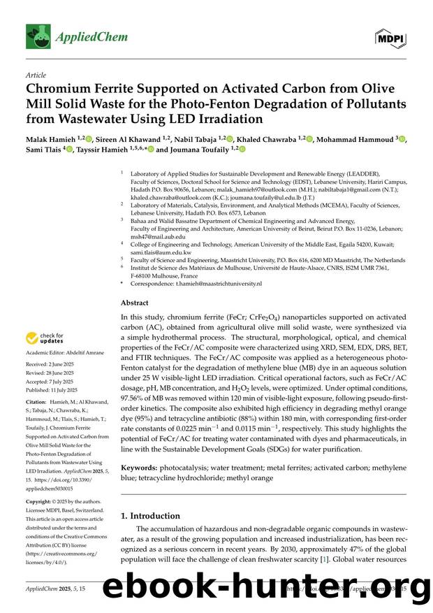 Chromium Ferrite Supported on Activated Carbon from Olive Mill Solid Waste for the Photo-Fenton Degradation of Pollutants from Wastewater Using LED Irradiation by unknow