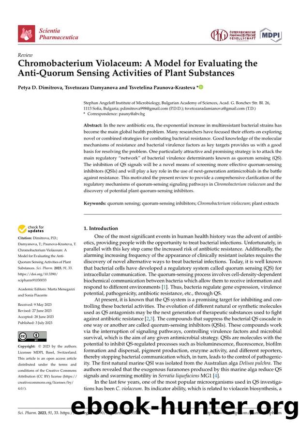 Chromobacterium Violaceum: A Model for Evaluating the Anti-Quorum Sensing Activities of Plant Substances by Petya D. Dimitrova Tsvetozara Damyanova & Tsvetelina Paunova-Krasteva