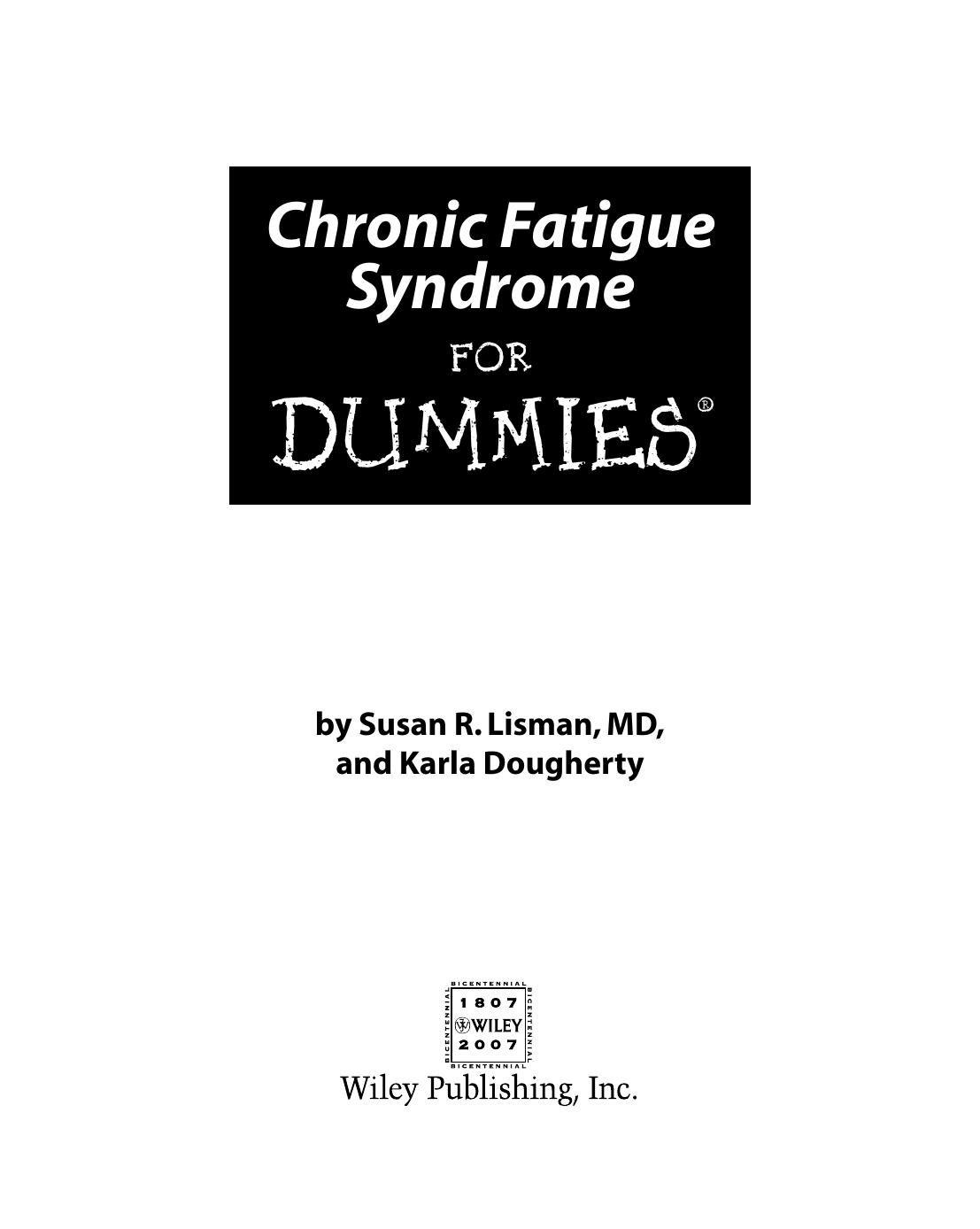 Chronic Fatigue Syndrome For Dummies by Unknown