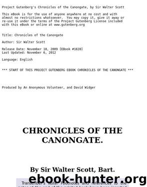 Chronicles of the Canongate by Sir Walter Scott