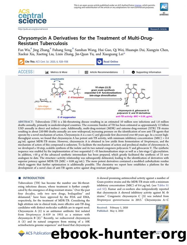 Chrysomycin A Derivatives for the Treatment of Multi-Drug-Resistant Tuberculosis by unknow