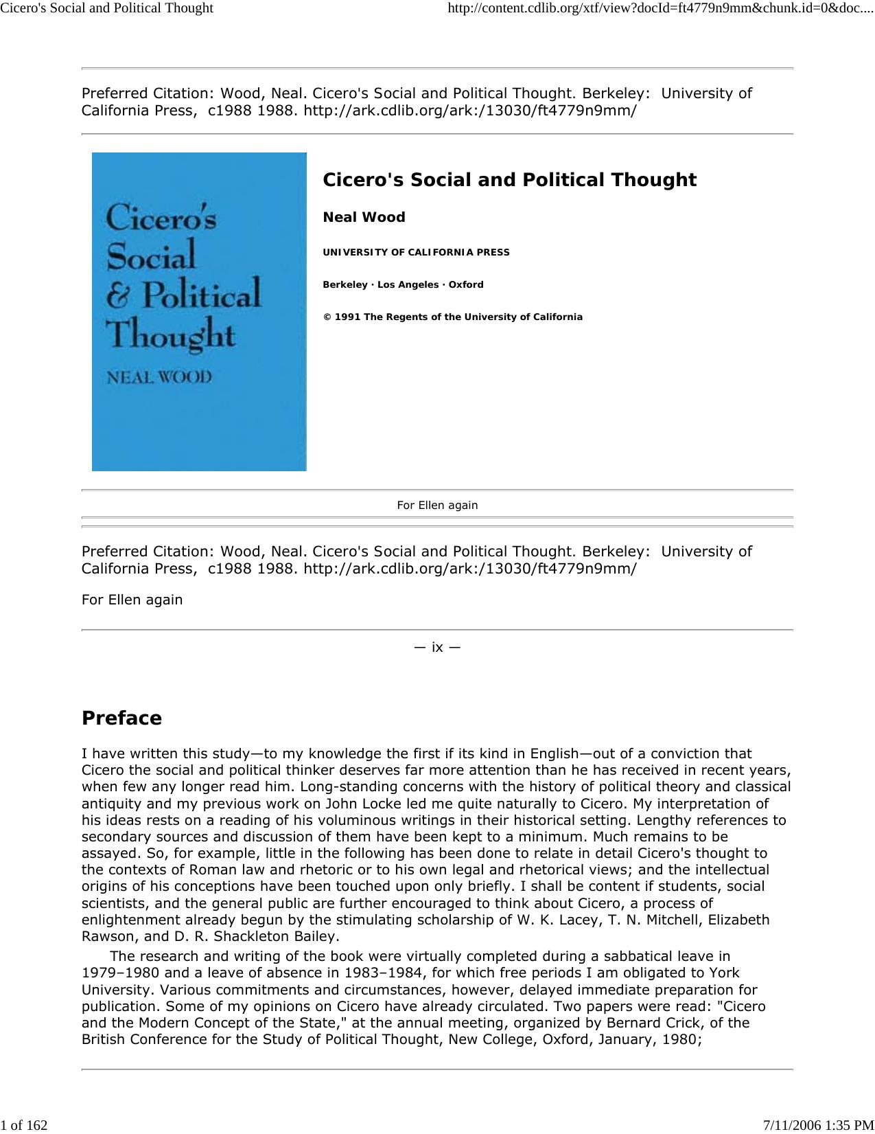 Cicero's Social and Political Thought by Master Clark