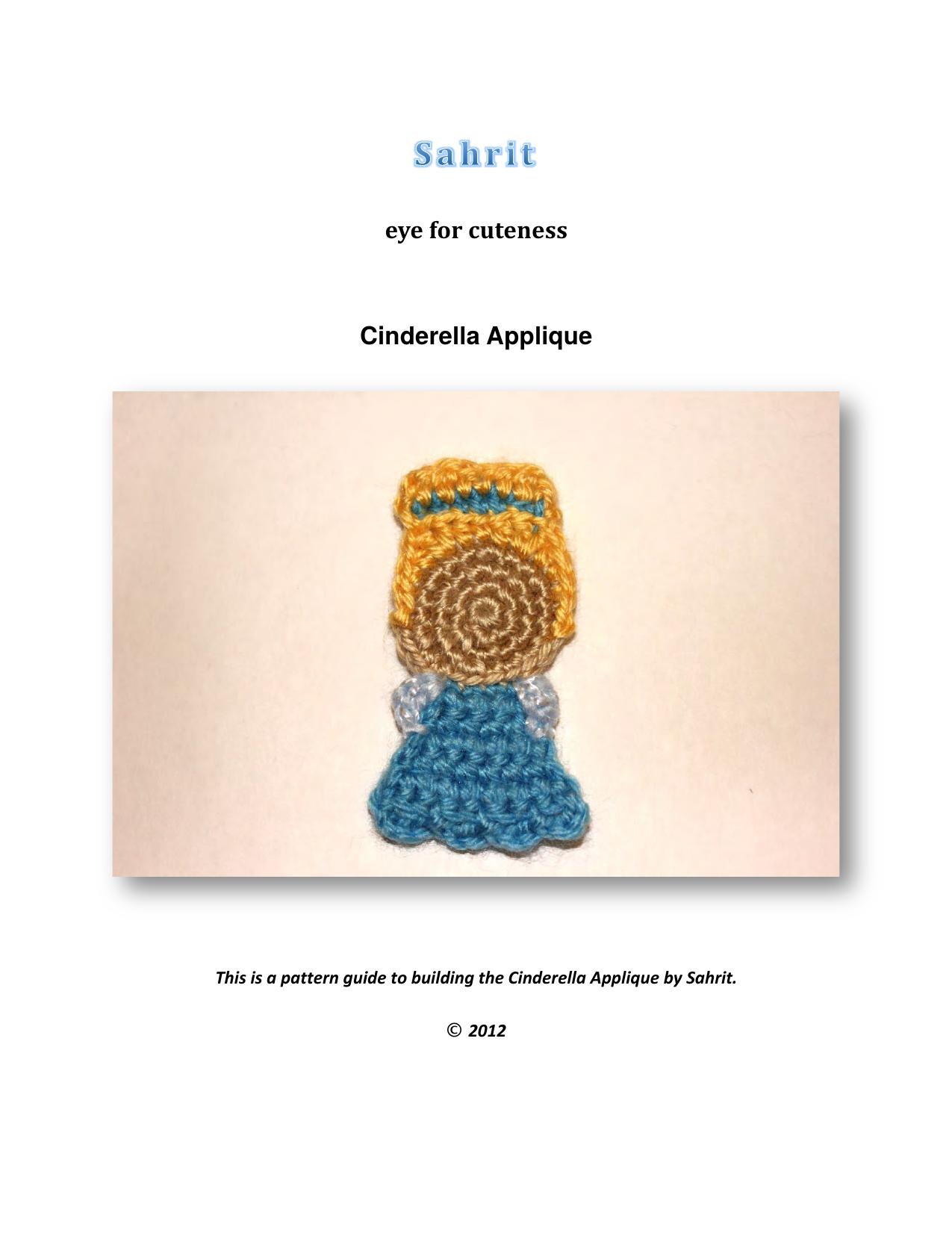 Cinderella Applique Pattern by Sahrit by Sahrit Freud Weinstein