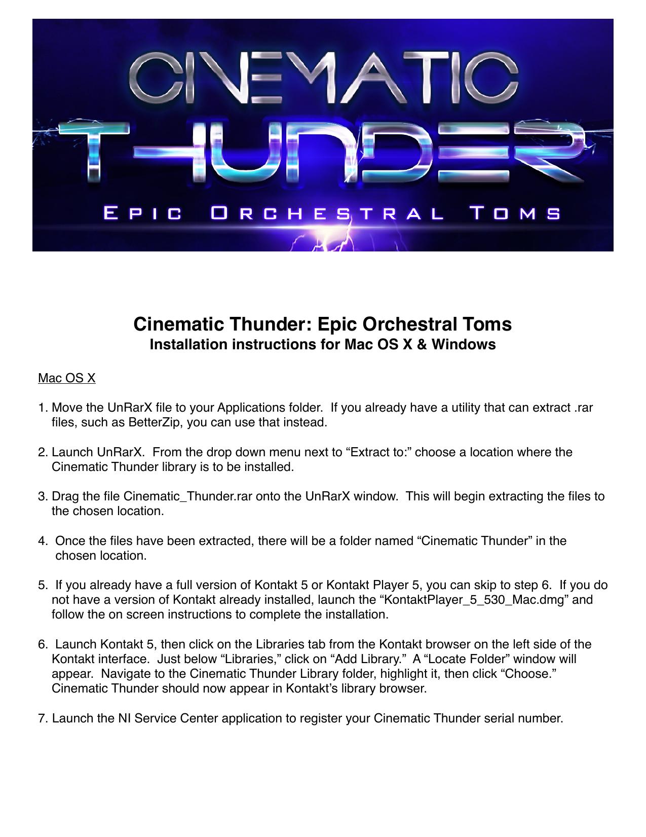 Cinematic Thunder Installation Instructions copy by Chris Peck