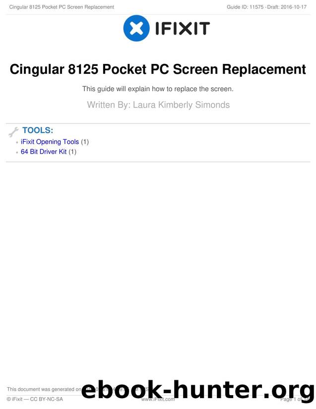 Cingular 8125 Pocket PC Screen Replacement by Unknown