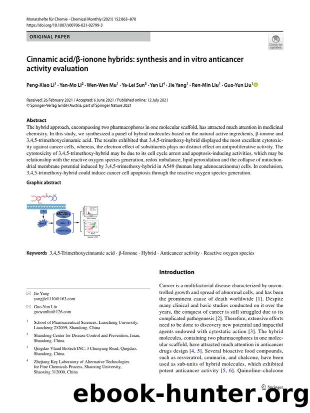 Cinnamic acidÎ²-ionone hybrids: synthesis and in vitro anticancer activity evaluation by unknow