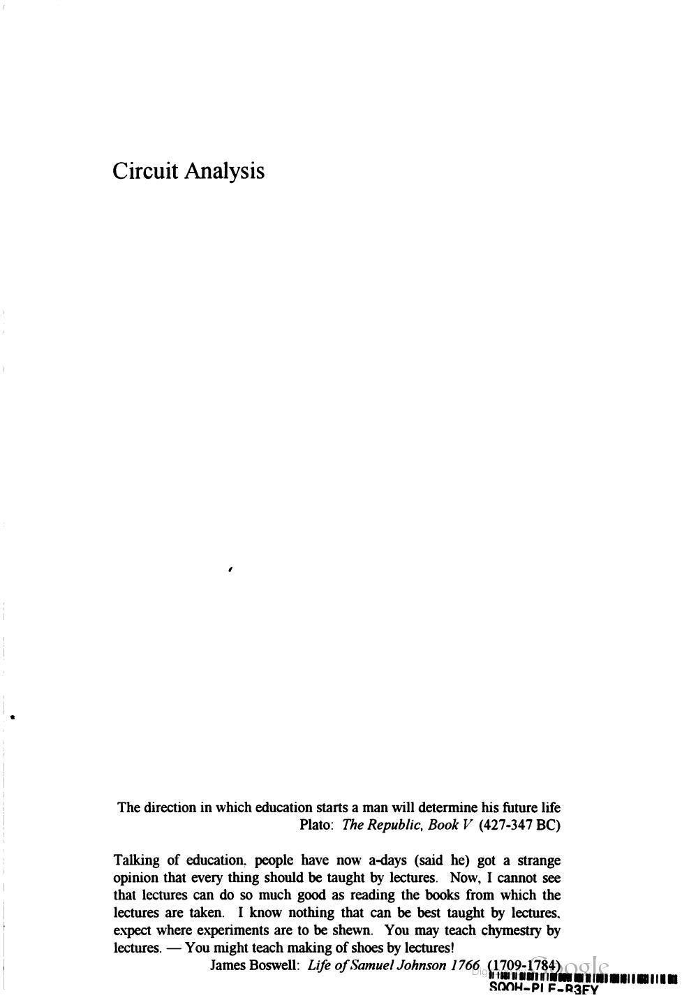 Circuit Analysis by John E Whitehouse