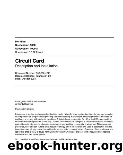 Circuit Card Description and Installation by Nortel Networks