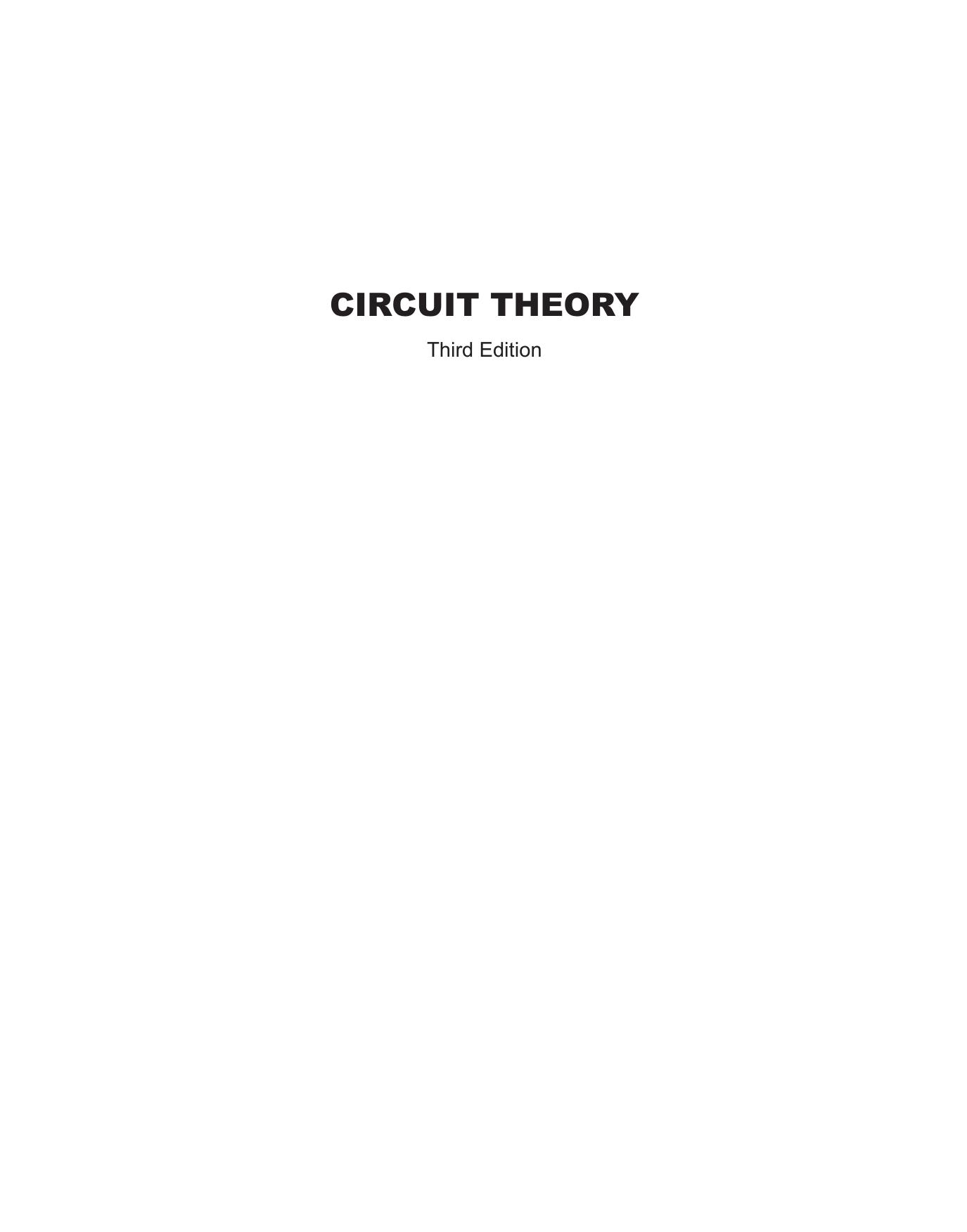 Circuit Theory by A Nagoor Kani