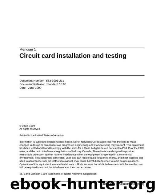 Circuit card installation and testing by Unknown