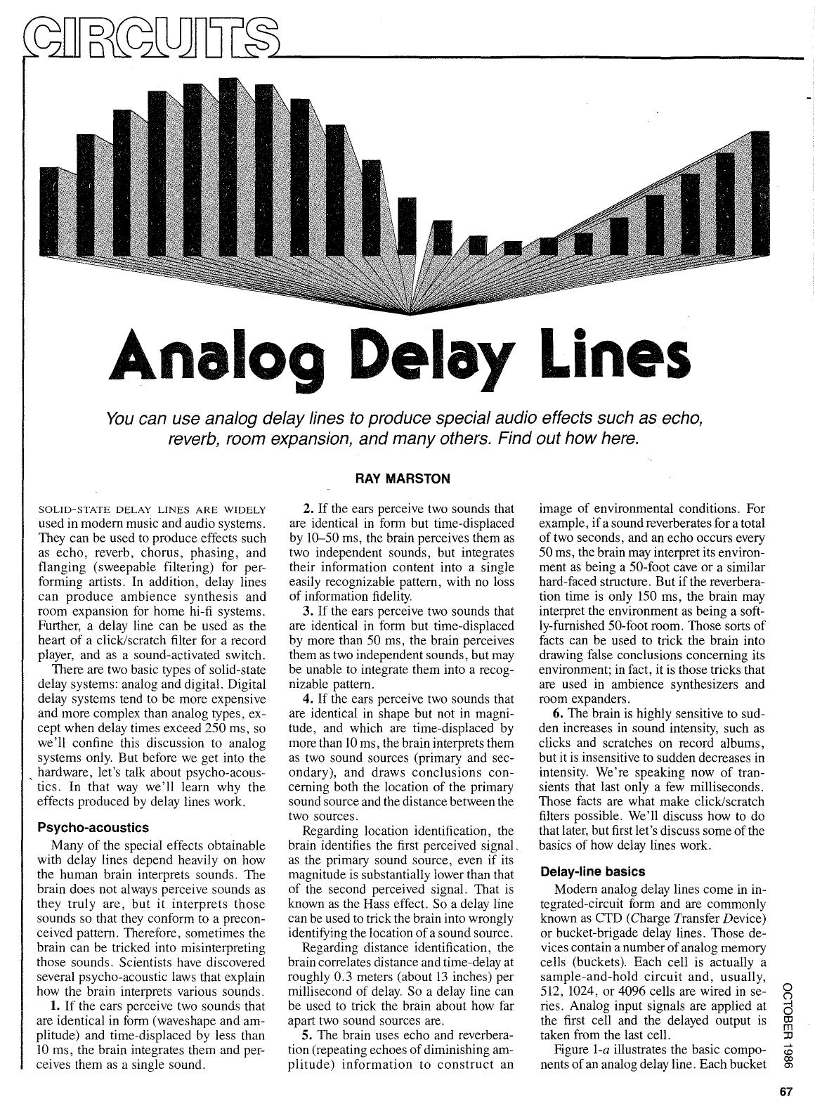 Circuits - Analog Delay Lines by Ray Marston