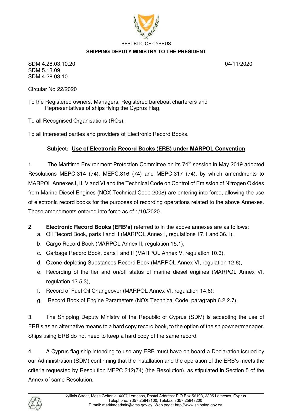 Circular 22-2020 (2020-11-04) by Unknown