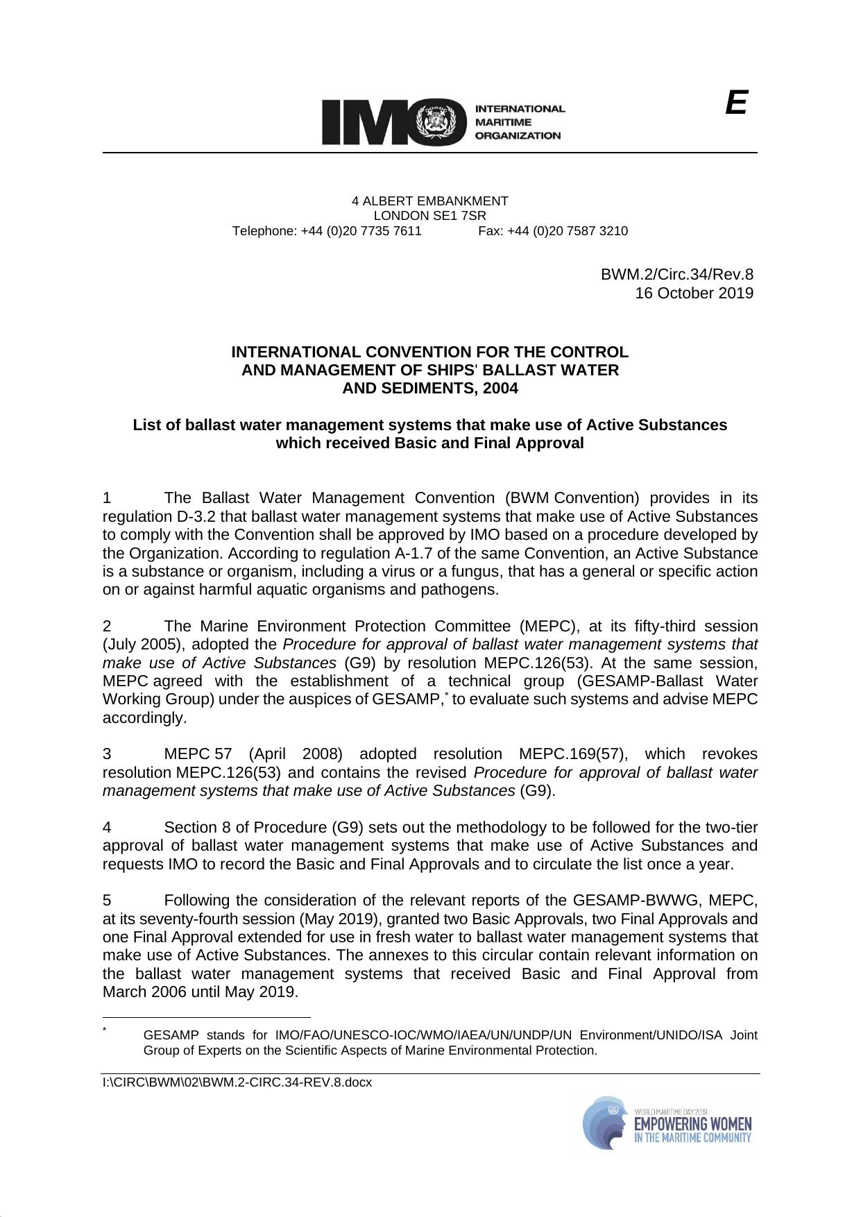 Circular Letter No. 4160 - Forty-Third Meeting of the Scientific Group Under the London Convention and the Fourteenth Meeting of the Scientific Group Under the London Protocol by Helen Lofthouse