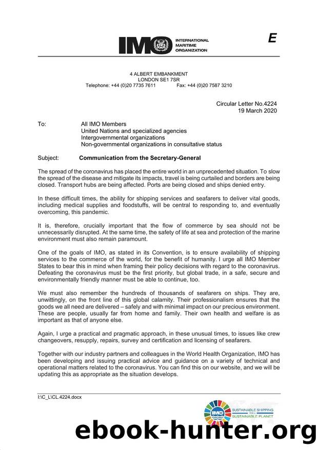 Circular Letter No. 4224 - Communication from the Secretary-General by Redistributed by Regs4ships Ltd