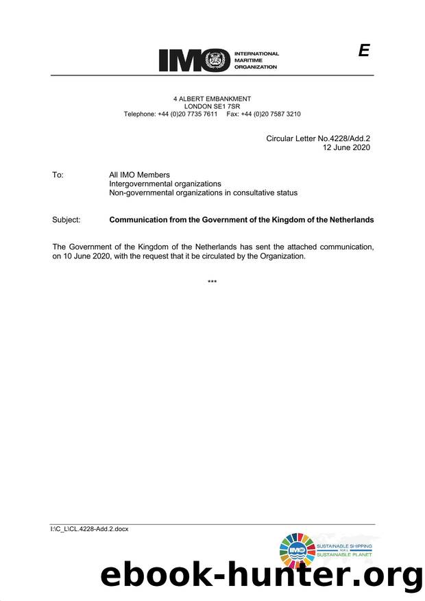 Circular Letter No. 4228Add.2 - Communication from the Government of the Kingdom of the Netherlands by Redistributed by Regs4ships Ltd