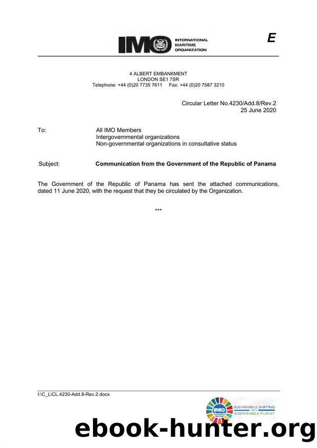 Circular Letter No. 4230Add.8Rev.2 - Communication from the Government of the Republic of Panama by Redistributed by Regs4ships Ltd