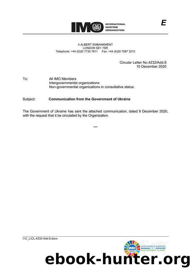 Circular Letter No. 4232Add.8 - Communication from the Government of Ukraine by Redistributed by Regs4ships Ltd