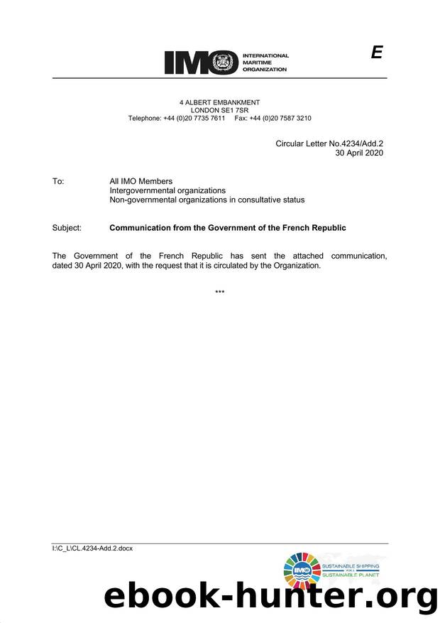 Circular Letter No. 4234Add.2 - Communication from the Government of the French Republic by Elnara Krayenbuhl