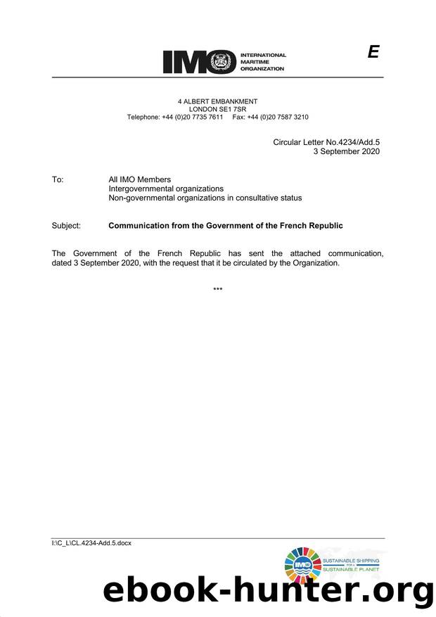 Circular Letter No. 4234Add.5 - Communication from the Government of the French Republic by Redistributed by Regs4ships Ltd