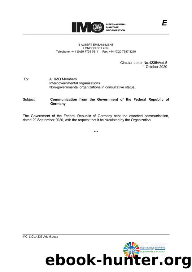Circular Letter No. 4235Add.5 - Communication from the Government of the Federal Republic of Germany by Redistributed by Regs4ships Ltd
