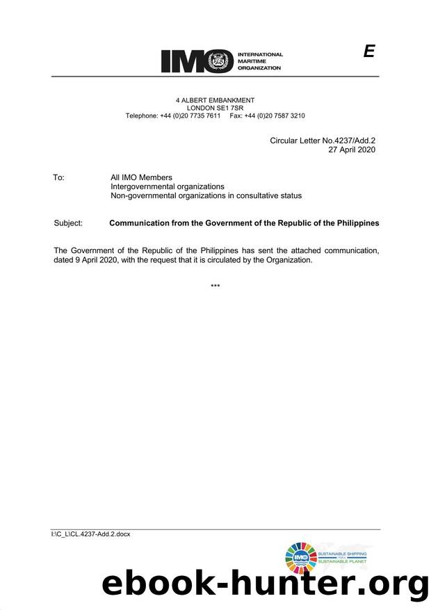 Circular Letter No. 4237Add.2 - Communication from the Government of the Republic of the Philippines by Elnara Krayenbuhl