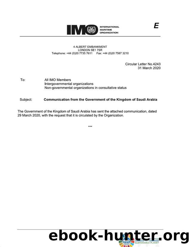 Circular Letter No. 4243 - Communication from the Government of the Kingdom of Saudi Arabia by judith.guy