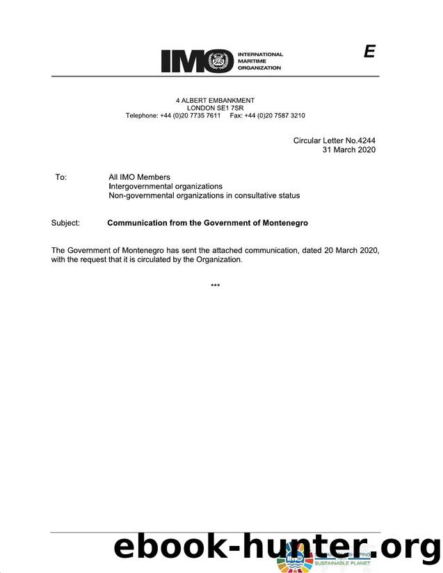 Circular Letter No. 4244 - Communication from the Government of Montenegro by judith.guy