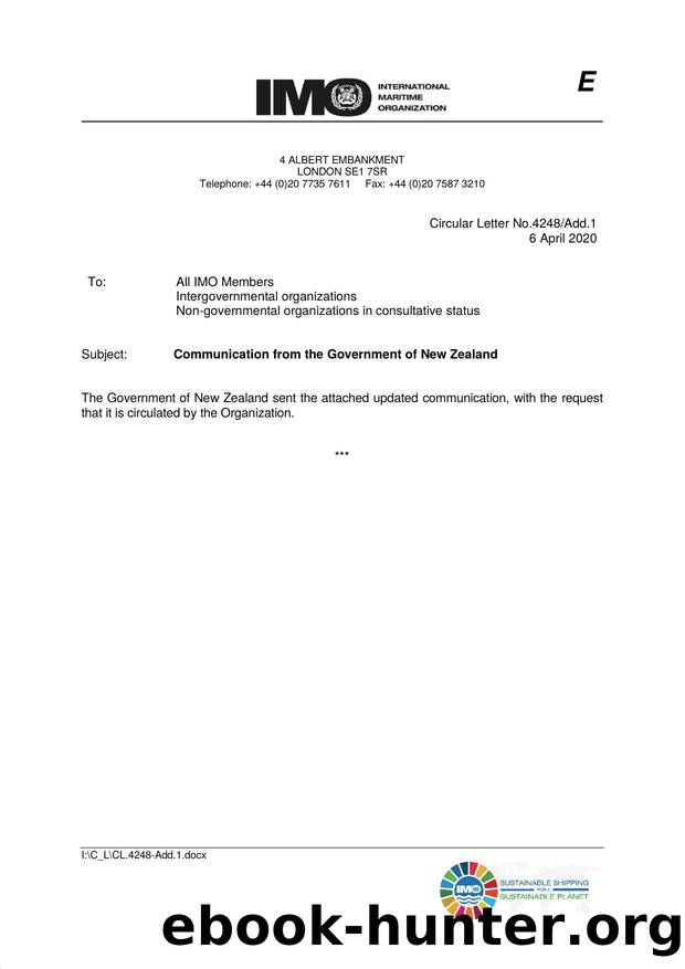 Circular Letter No. 4248Add.1 - Communication from the Government of New Zealand by Redistributed by Regs4ships Ltd