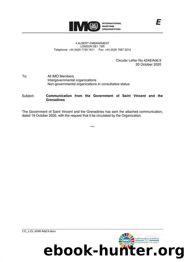 Circular Letter No. 4248Add.9 - Communication from the Government of Saint Vincent and the Grenadines by Elnara Krayenbuhl