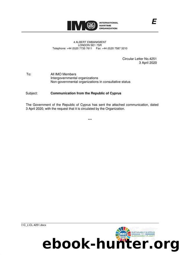 Circular Letter No. 4251 - Communication from the Republic of Cyprus by Elnara Krayenbuhl