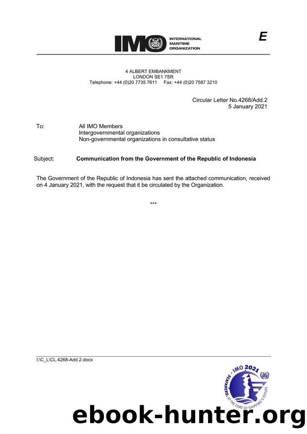 Circular Letter No. 4268Add.02 - Communication from the Government of the Republic of Indonesia by Redistributed by Regs4ships Ltd