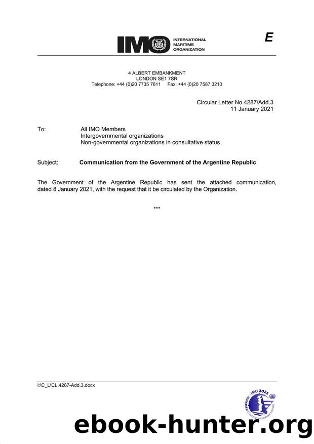 Circular Letter No. 4287Add.3 - Communication from the Government of the Argentine Republic by Redistributed by Regs4ships Ltd