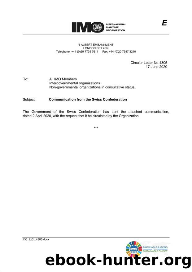 Circular Letter No. 4305 - Communication from the Swiss Confederation by Redistributed by Regs4ships Ltd