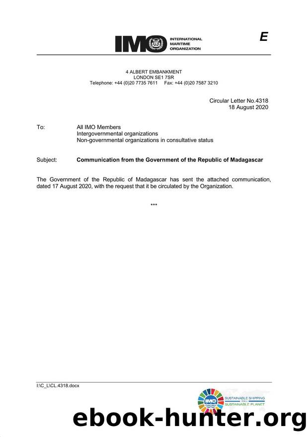Circular Letter No. 4318 - Communication from the Government of the Republic of Madagascar by Elnara Krayenbuhl
