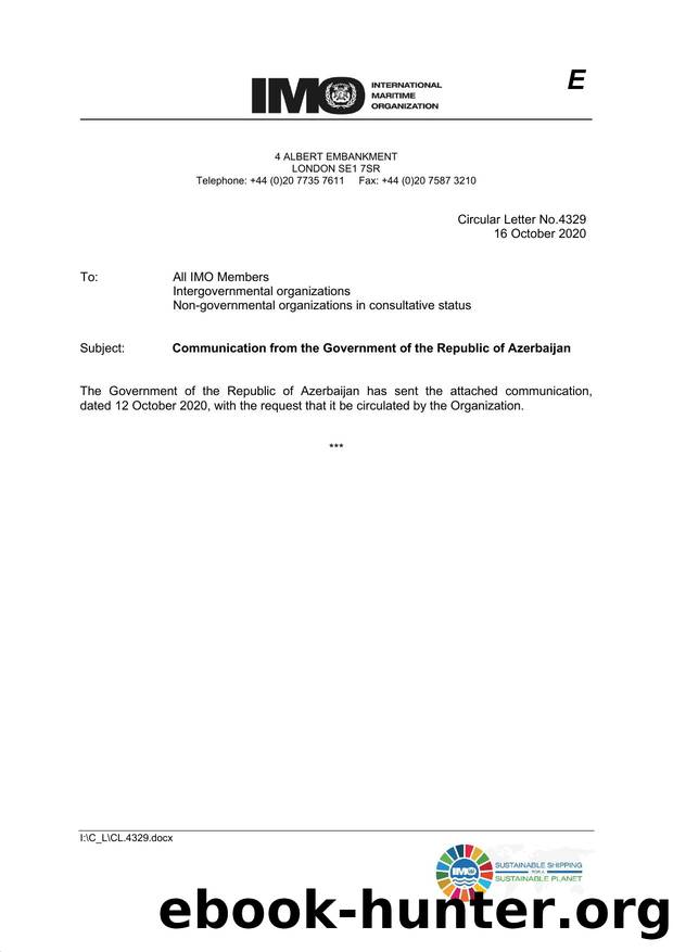 Circular Letter No. 4329 - Communication from the Government of the Republic of Azerbaijan by Elnara Krayenbuhl