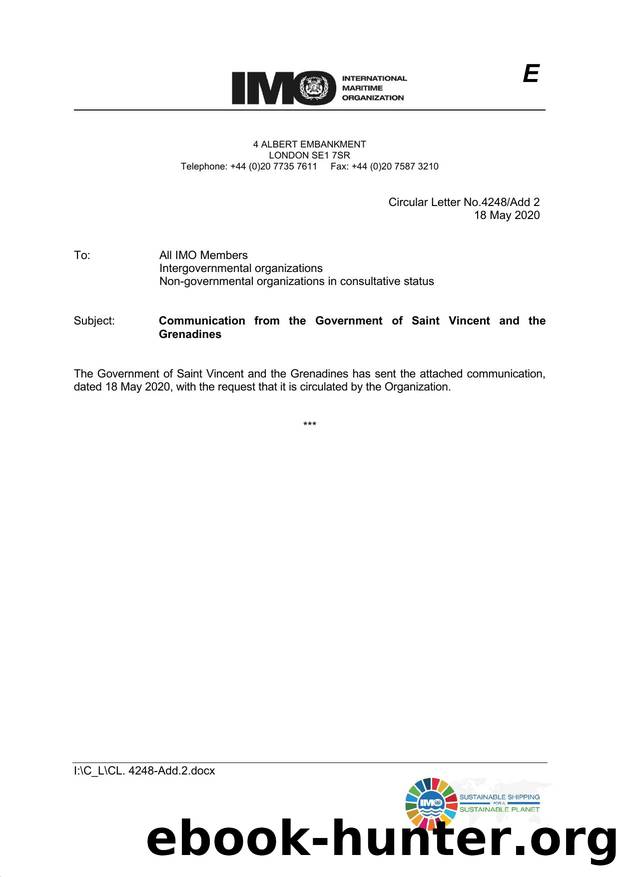Circular Letter No.4248Add.2 - Communication from the Government of Saint Vincent and the Grenadines by Redistributed by Regs4ships Ltd