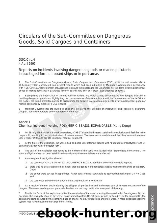 Circulars of the sub-committee on dangerous goods, solid cargoes and containers by Redistributed by Regs4ships Ltd