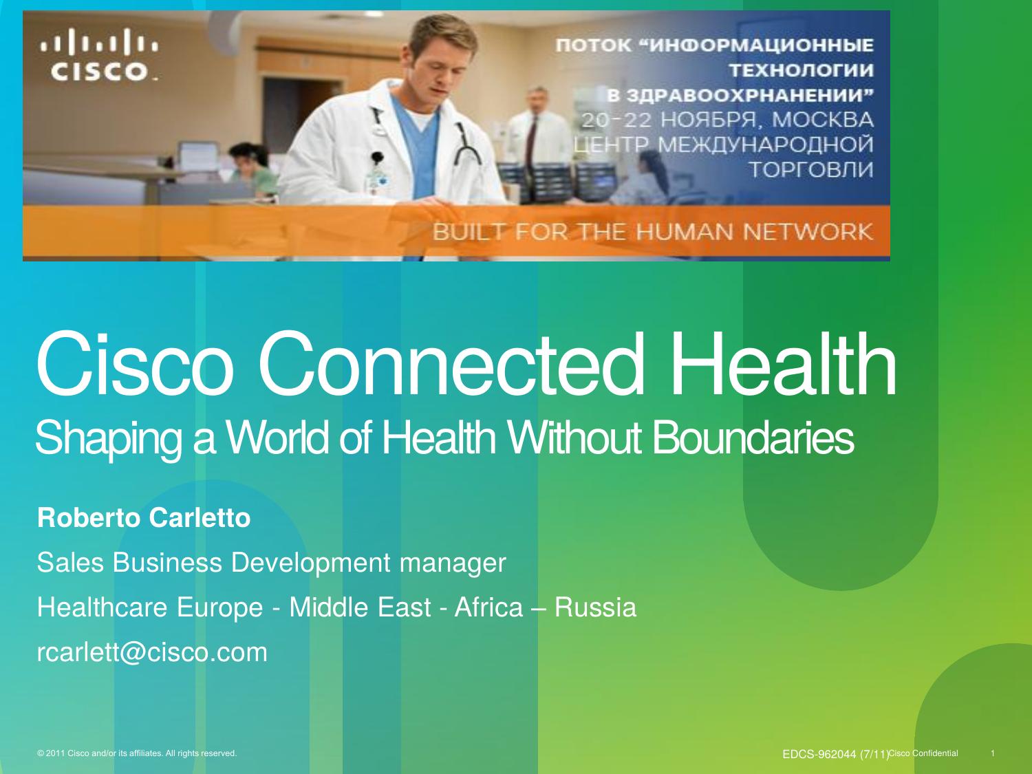 Cisco Connected Health Shaping a World of Health without Boundaries by michelle