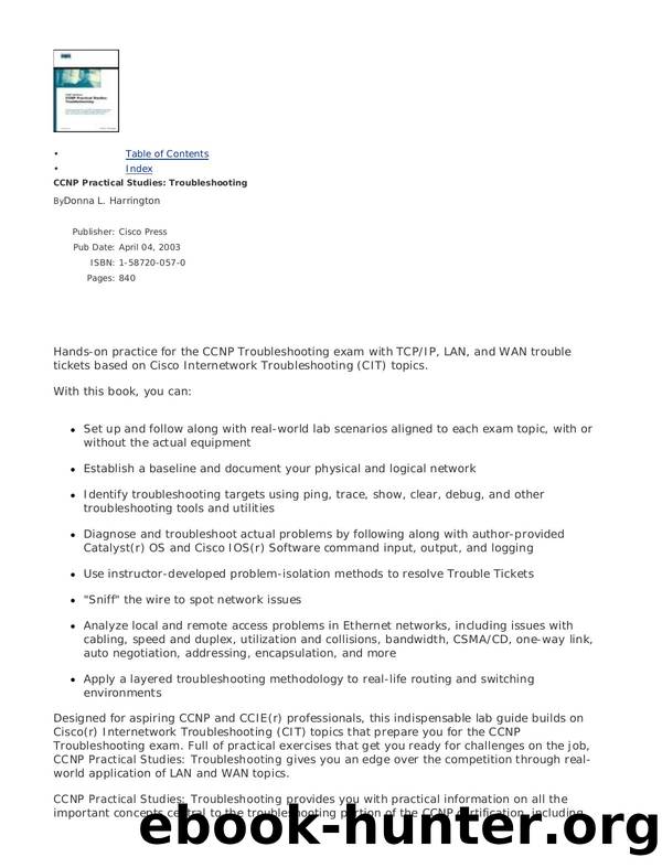 Cisco Press CCNP Practical Studies Troubleshooting by Unknown