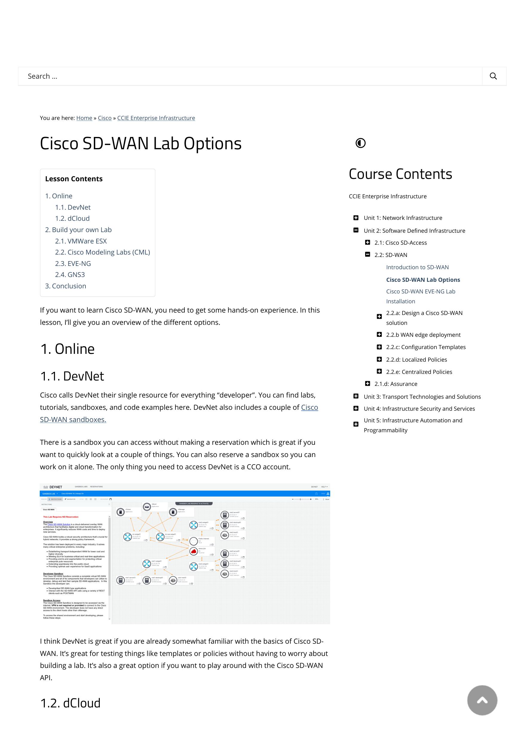 Cisco SD-WAN Lab Options by Unknown