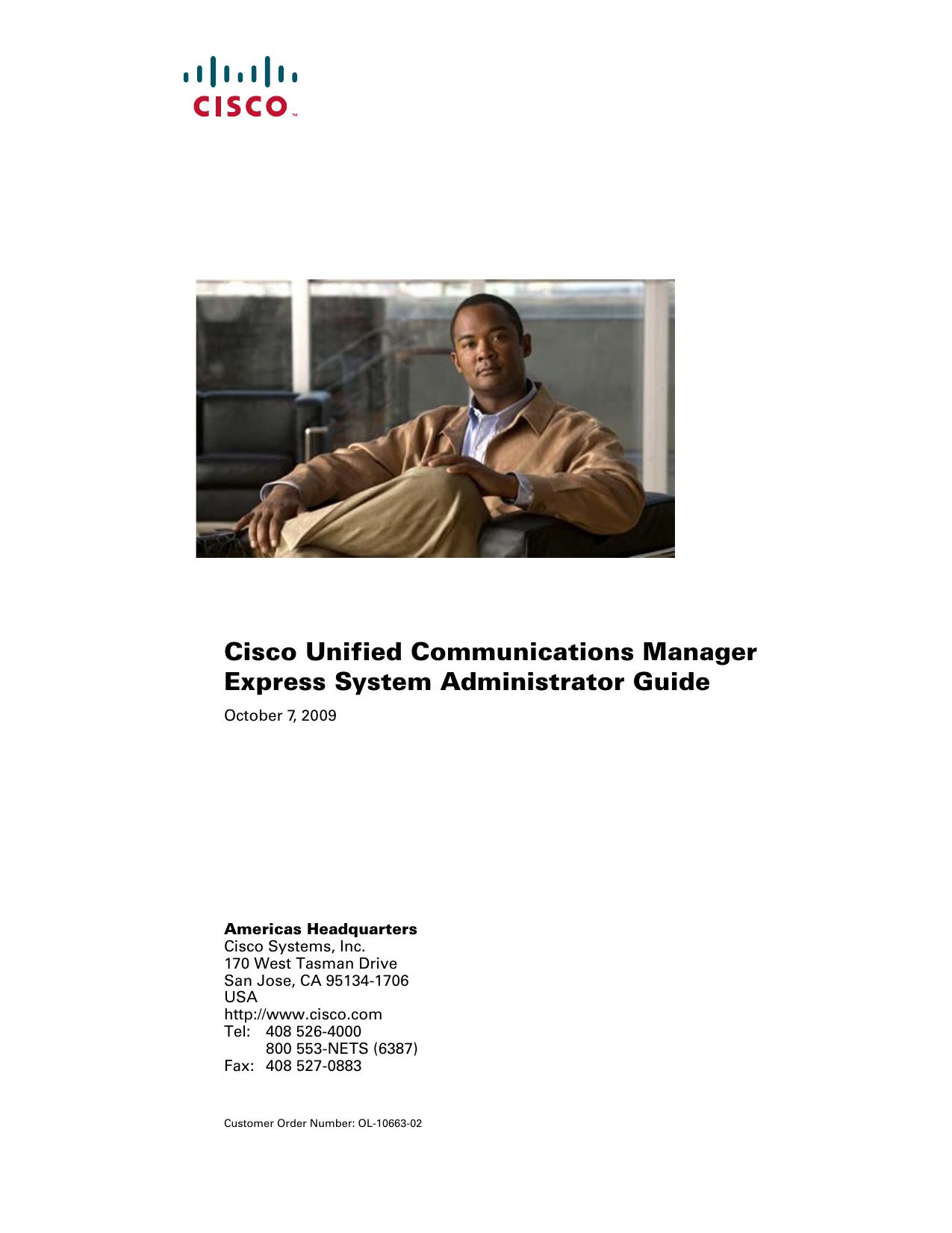 Cisco Unified Communications Manager Express System Administrator Guide by Unknown