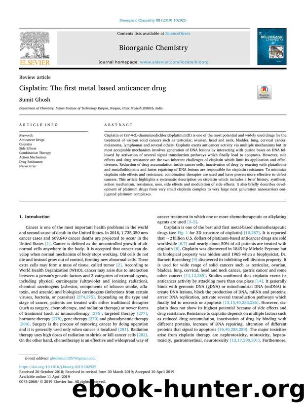 Cisplatin_ The first metal based anticancer drug by Sumit Ghosh