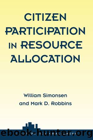 Citizen Participation in Resource Allocation by William Simonsen