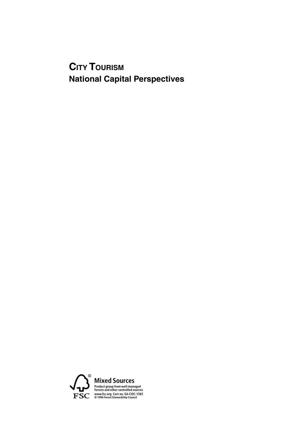 City tourism : national capital perspectives by Robert Maitland; Brent W Ritchie