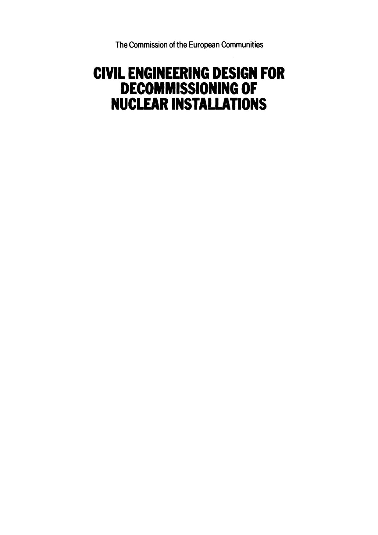 Civil Engineering Design for Decommissioning of Nuclear Installations by A. A. Paton P. Benwell T. F. Irwin I. Hunter (auth.)