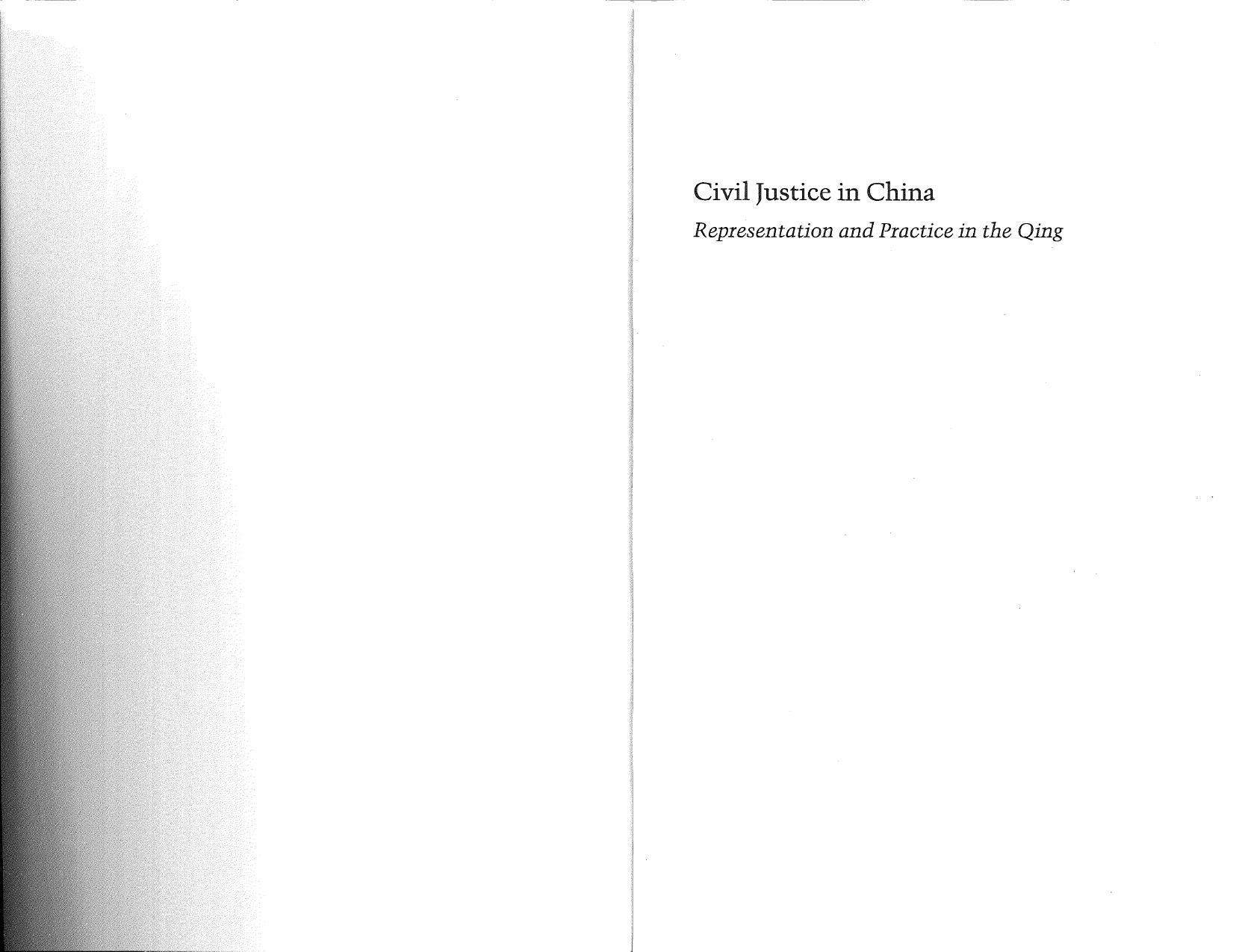 Civil Justice in China: Representation and Practice in the Qing by Philip C. C. Huang