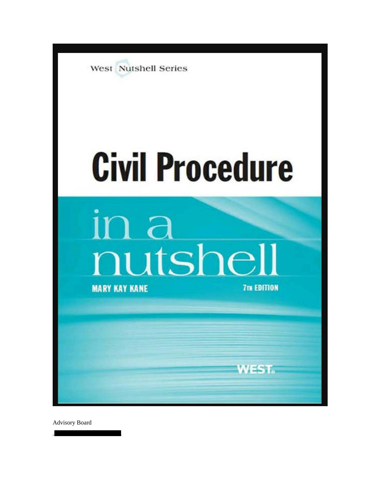 Civil Procedure in a Nutshell by Mary Kay Kane