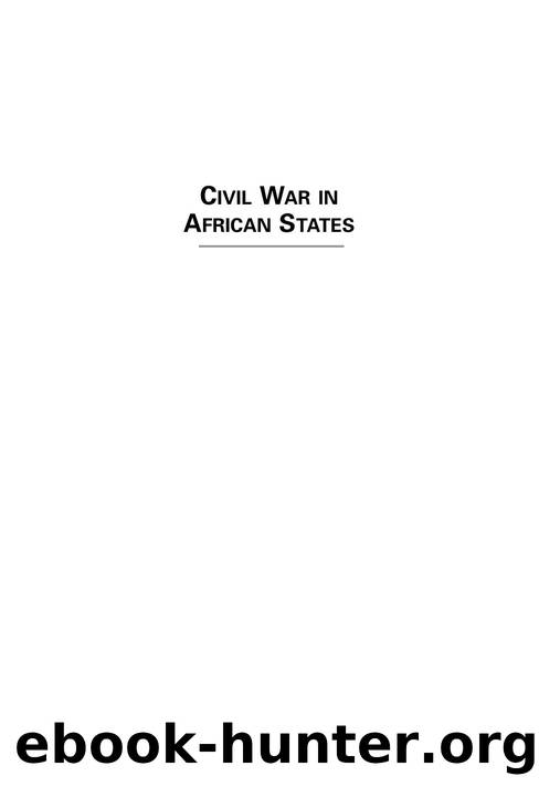 Civil War in African States : The Search for Security by Ian S. Spears