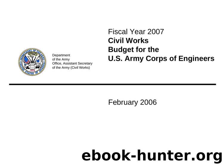 Civil Works Budged for the US Army Corps of Engineers by Carol Angier