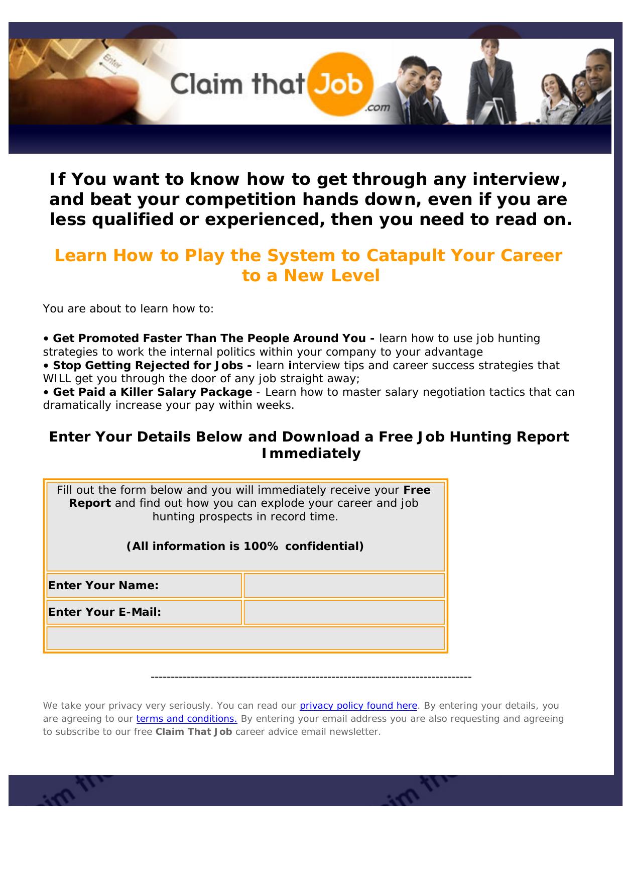 Claim That Job Ebook.. by Best of Kuszter's Collection